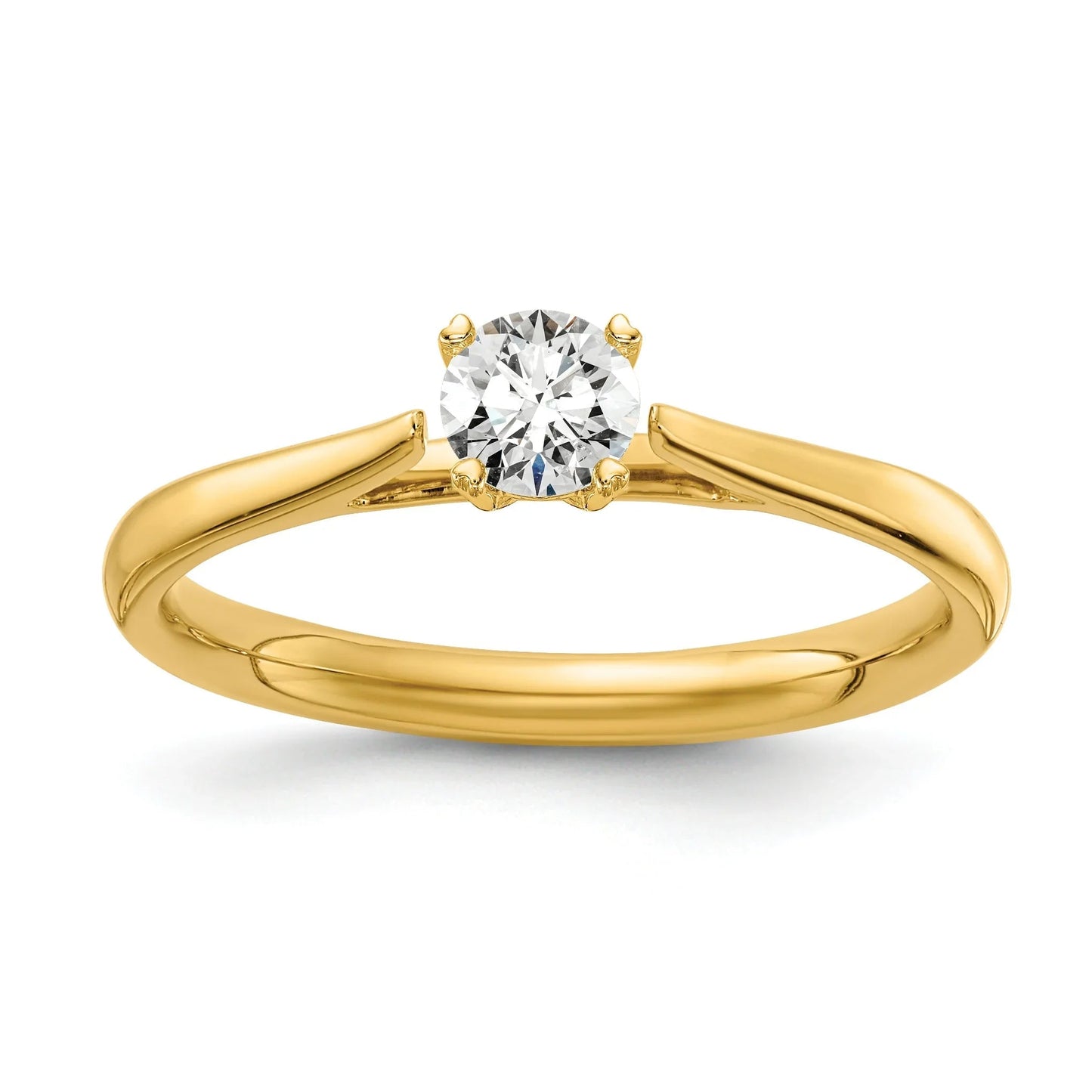 14K Gold Lab Grown Round Diamond Solitaire Ring