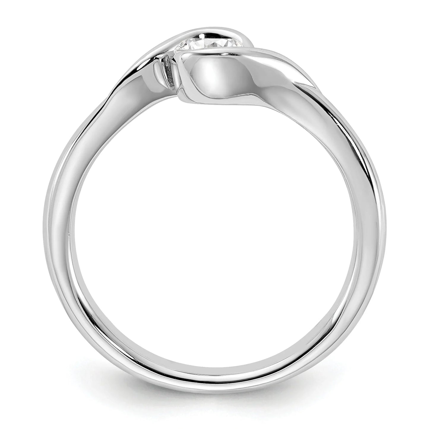 14k White Gold Lab Grown Diamond Round Solitaire Engagement Ring