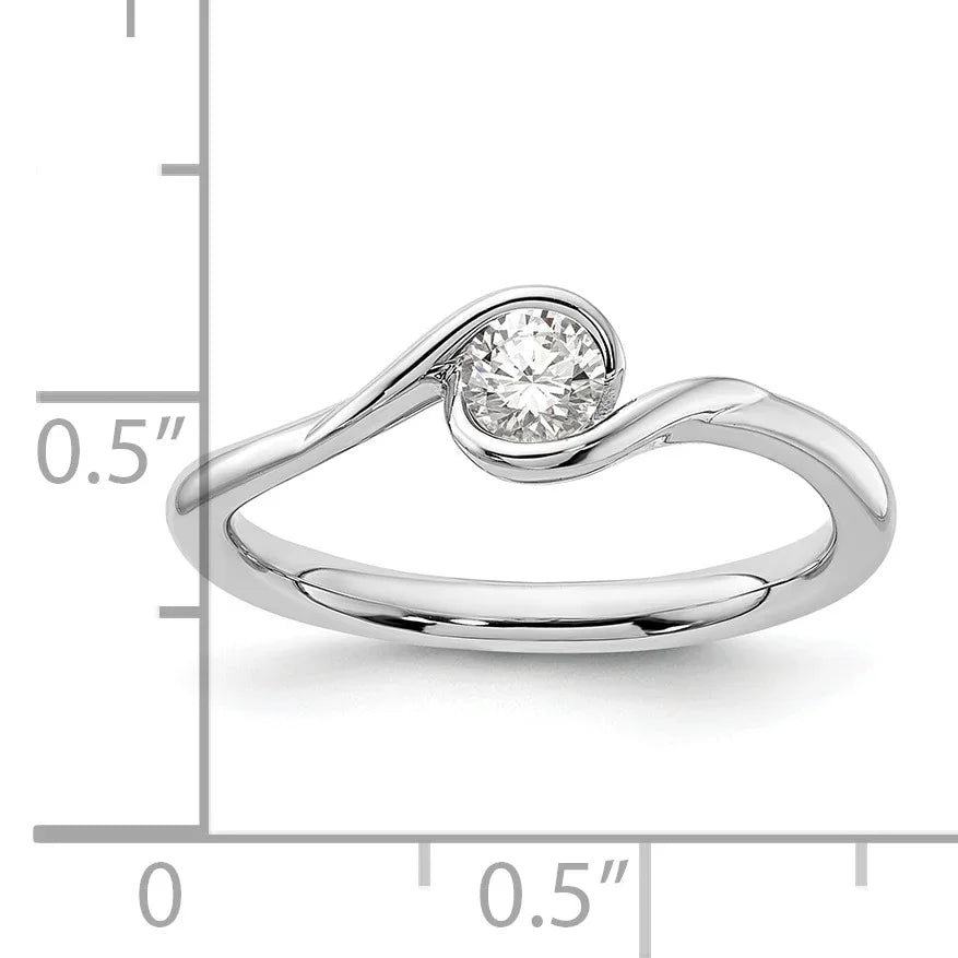 14k White Gold Lab Grown Diamond Round Solitaire Engagement Ring