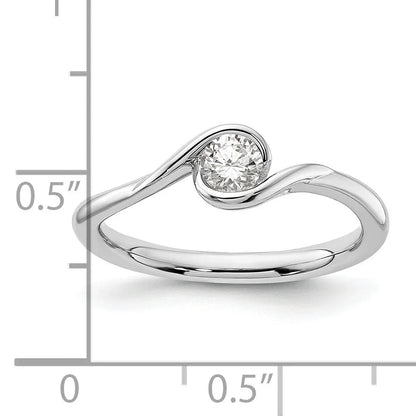 14k White Gold Lab Grown Diamond Round Solitaire Engagement Ring