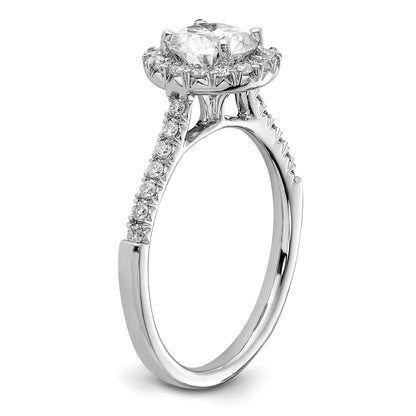 14k White Gold Lab Grown Diamond Halo Ring Semi Mount