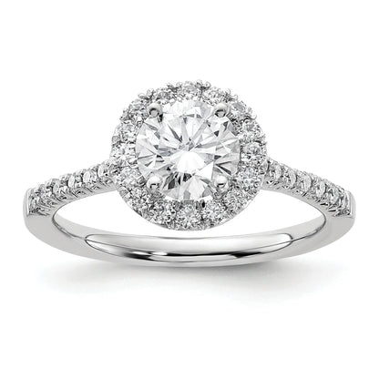 14k White Gold Lab Grown Diamond Halo Ring Semi Mount