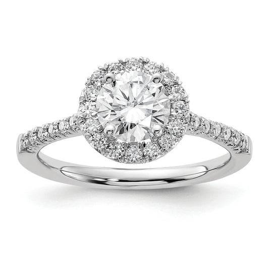 14k White Gold Lab Grown Diamond Halo Ring Semi Mount