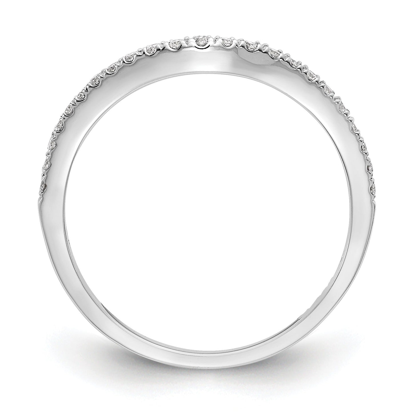 0.12 Ct Round Lab Diamond Pavé 14K White Gold Curved Wedding Enhancer Band