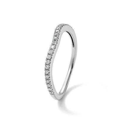 0.12 Ct Round Lab Diamond Pavé 14K White Gold Curved Wedding Enhancer Band