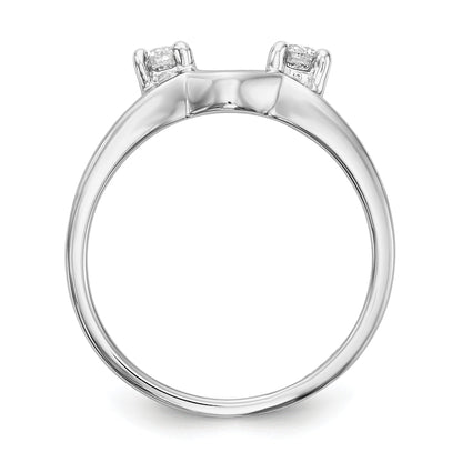0.5 Ct Round White Diamond Prong 14K White Gold Ring Wrap Enhancer