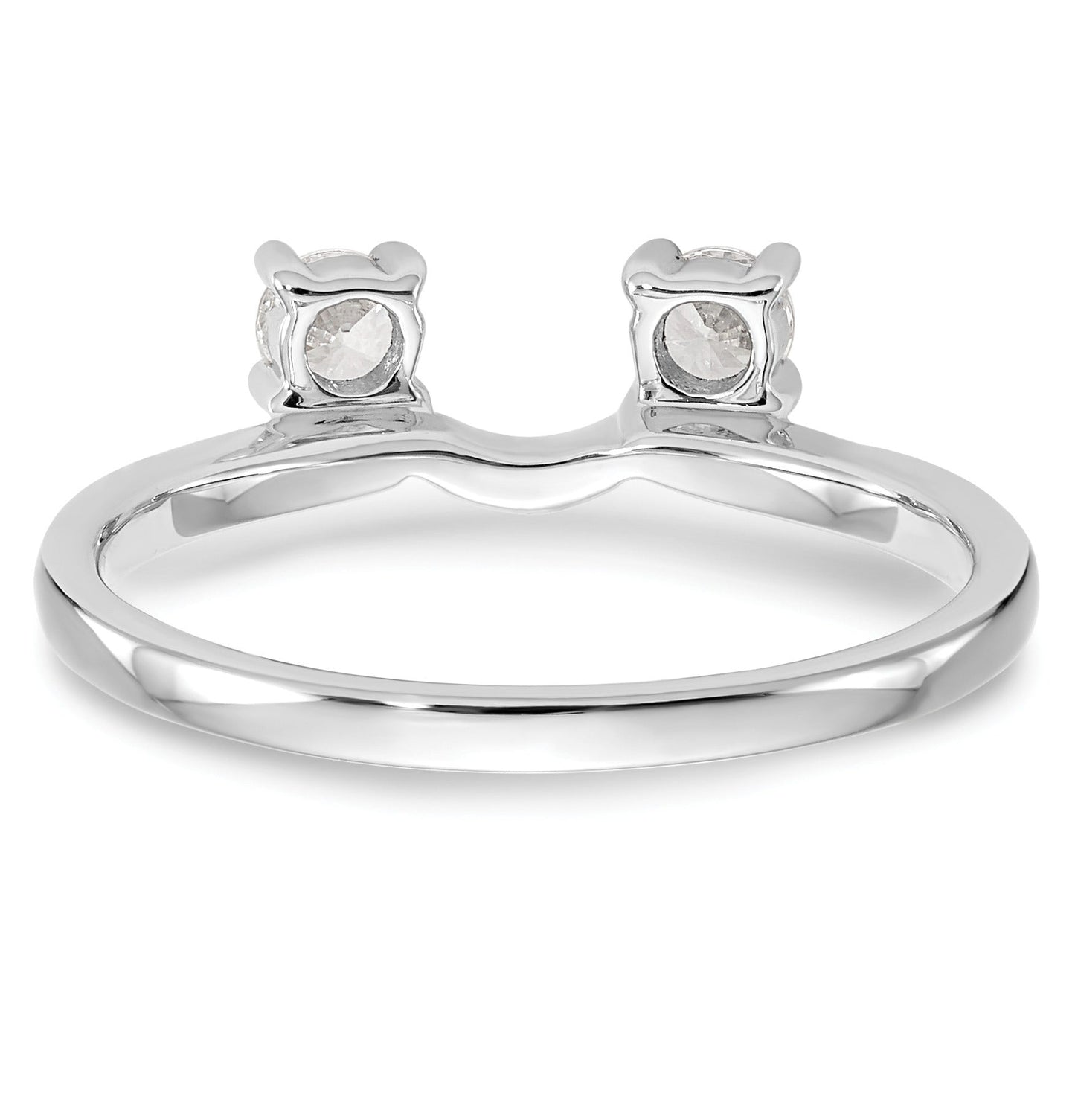 0.5 Ct Round White Diamond Prong 14K White Gold Ring Wrap Enhancer