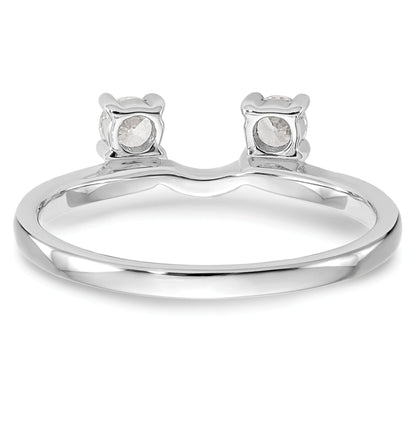 0.5 Ct Round White Diamond Prong 14K White Gold Ring Wrap Enhancer