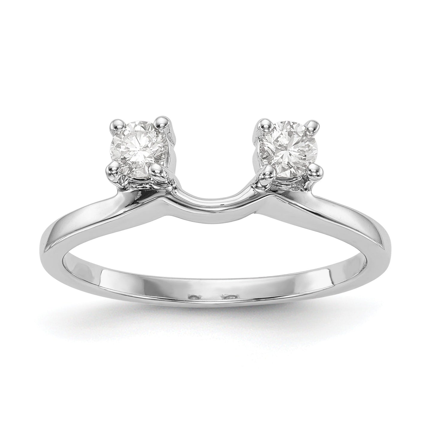 0.5 Ct Round White Diamond Prong 14K White Gold Ring Wrap Enhancer