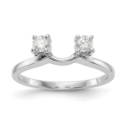 0.5 Ct Round White Diamond Prong 14K White Gold Ring Wrap Enhancer