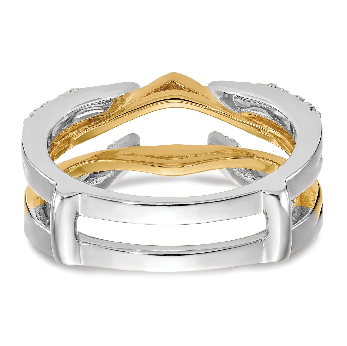 14K Two-tone Lab Grown Diamond Ring Guard 0.25 Ct