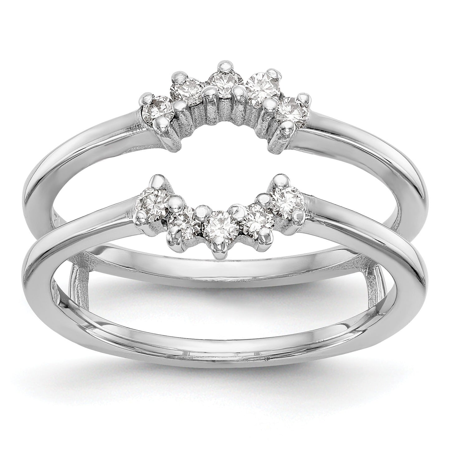 14k White Gold Lab Grown Diamond Ring Guards 0.2 Ct