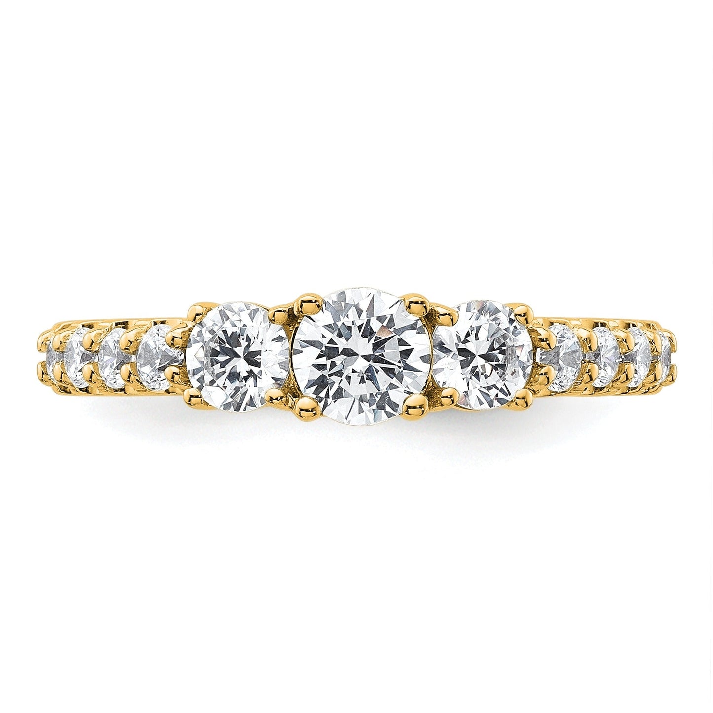 14k Gold Lab Grown Diamond 3-Stone Engagement Ring