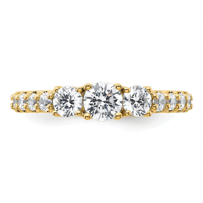14k Gold Lab Grown Diamond 3-Stone Engagement Ring