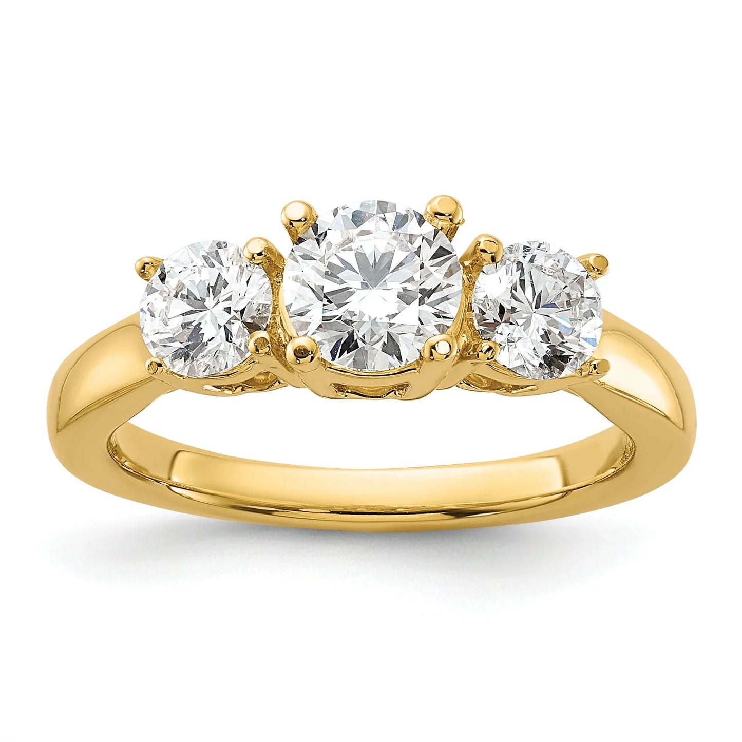 14K Gold Lab Grown Diamond 3-Stone Engagement Ring