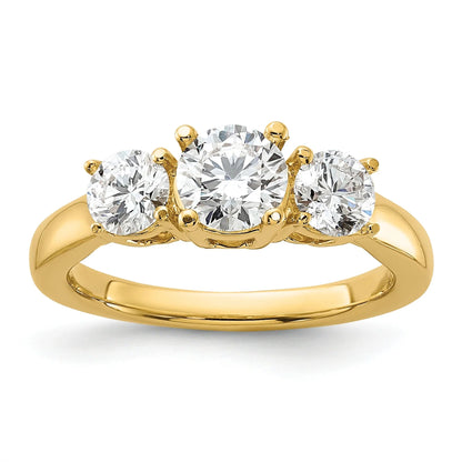 14K Gold Lab Grown Diamond 3-Stone Engagement Ring