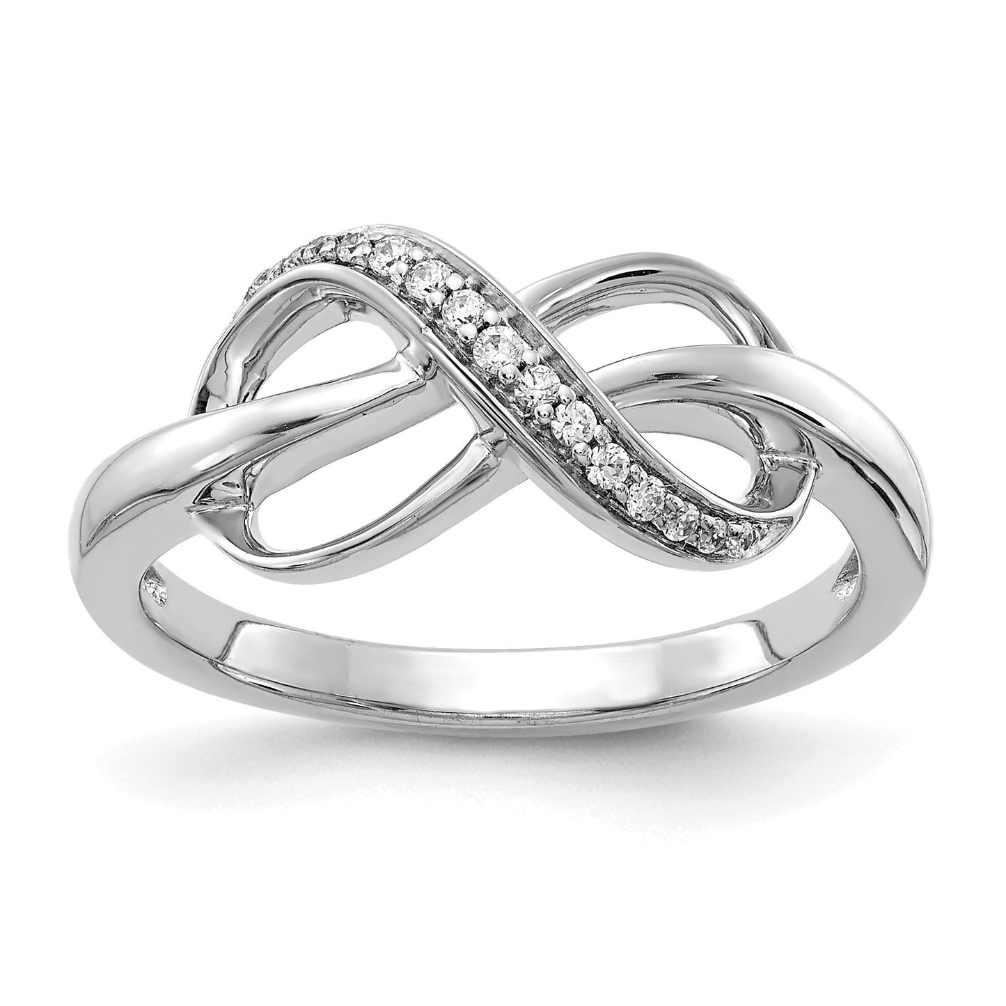 14k Gold Diamond Infinity Love Ring