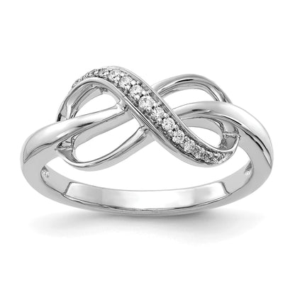 14k Gold Diamond Infinity Love Ring