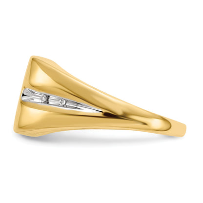 14k Gold Lab Grown Diamond and Onyx Cross Men's Ring