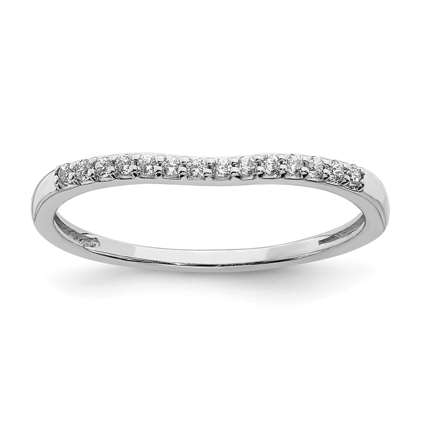 10k White Gold 1/10 carat Lab Grown Diamond Wedding Band