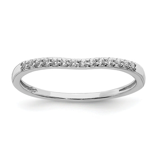 10k White Gold 1/10 carat Lab Grown Diamond Wedding Band