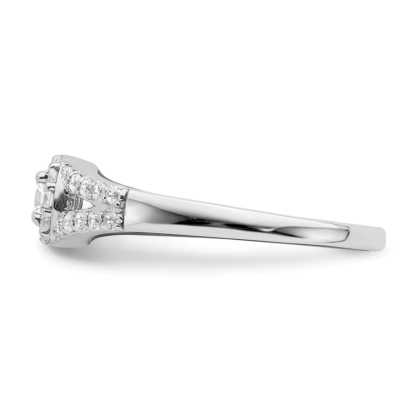 10k White Gold Lab Grown Diamond Round Halo Engagement Ring 0.35 ct