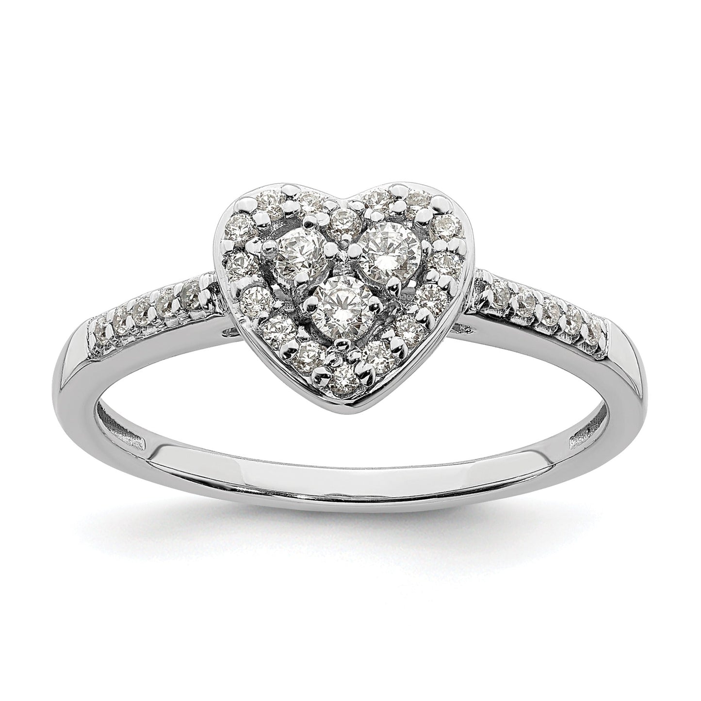 10k White Gold Lab Grown Diamond Cluster Engagement Ring 0.26 ct
