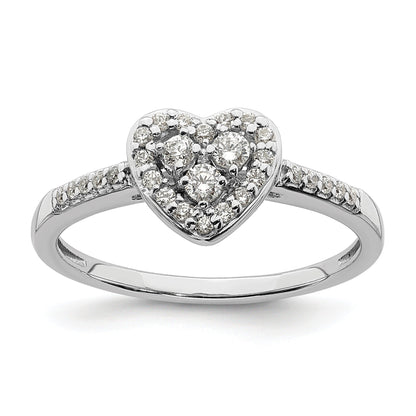 10k White Gold Lab Grown Diamond Cluster Engagement Ring 0.26 ct