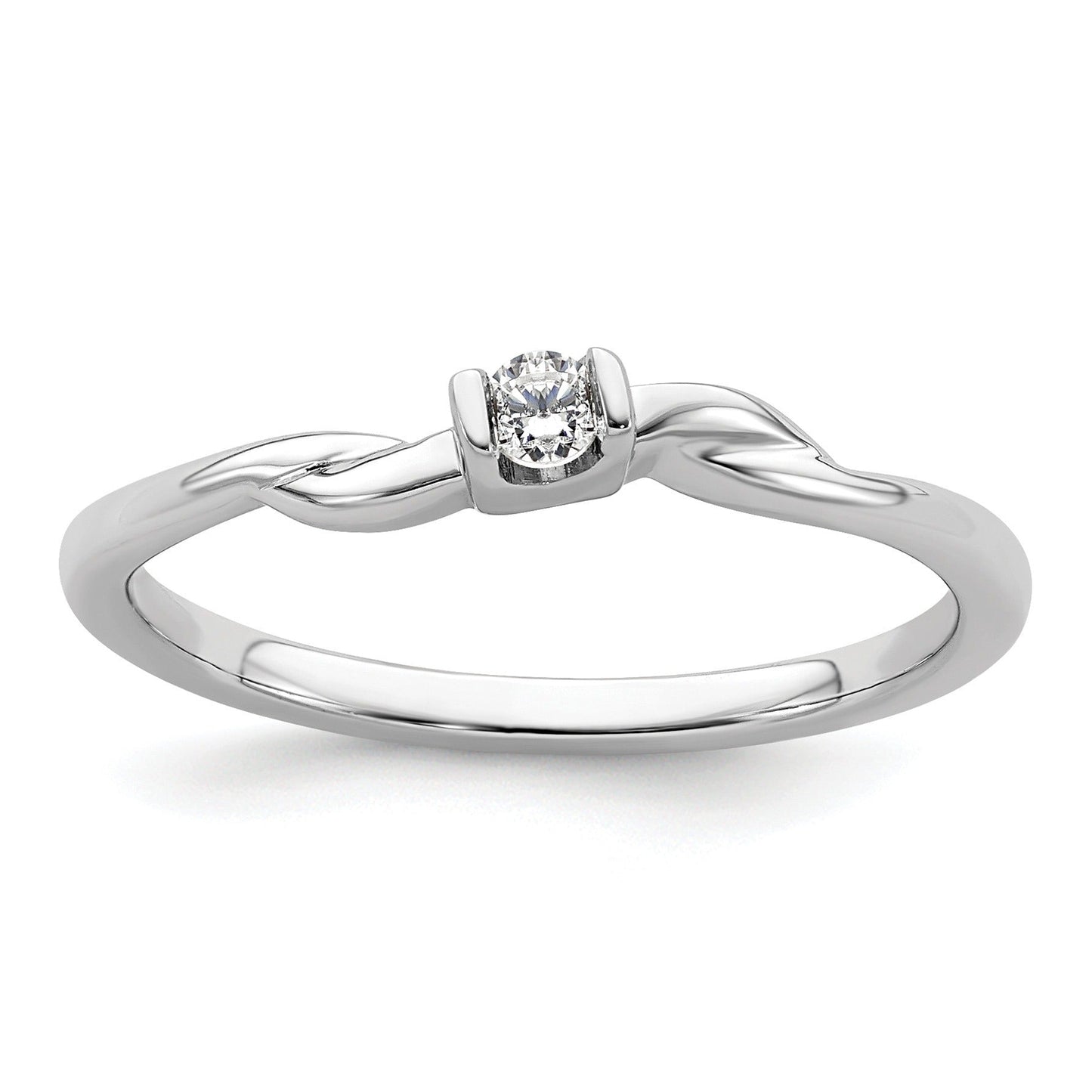 14k White Gold Lab Diamond Solitaire Engagement Ring 1/15 carat