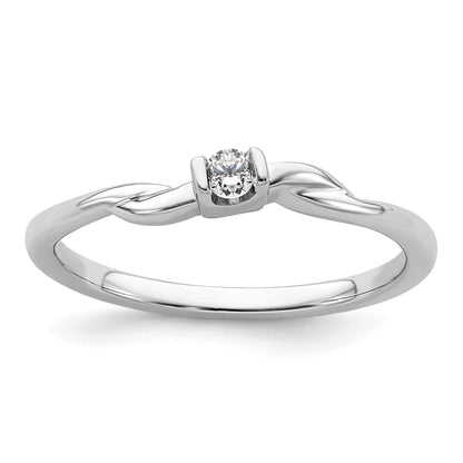 14k White Gold Lab Diamond Solitaire Engagement Ring 1/15 carat