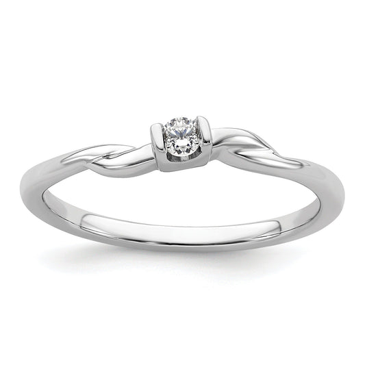 14k White Gold Lab Diamond Solitaire Engagement Ring 1/15 carat