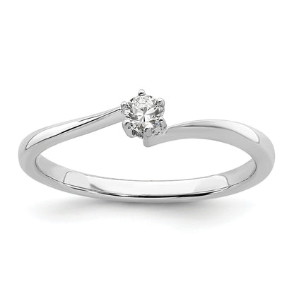14k White Gold Lab Grown Diamond Petite Solitaire Engagement Ring 1/8 carat