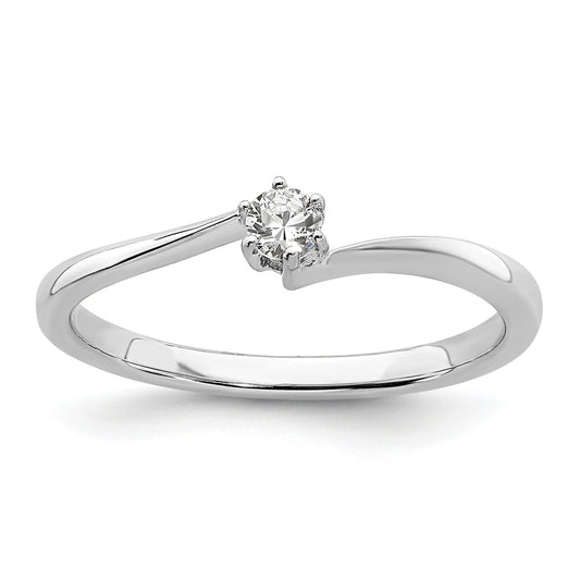 14k White Gold Lab Grown Diamond Petite Solitaire Engagement Ring 1/8 carat