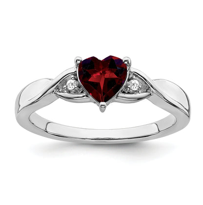 0.77 Ct Heart Gemstone and White Diamond Prong Silver Three Stone Twisted Band Ring