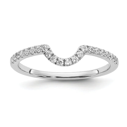 Round Lab Diamond Pavé 14K White Gold Curved Wedding Enhancer Band