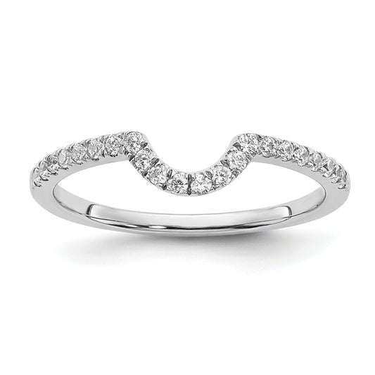 Round Lab Diamond Pavé 14K White Gold Curved Wedding Enhancer Band