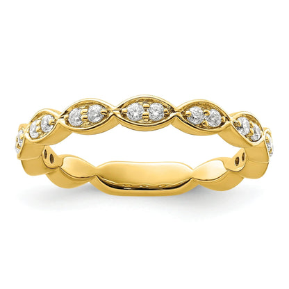 14K Gold Lab Grown Diamond Fashion Wedding Band 0.25 Ct