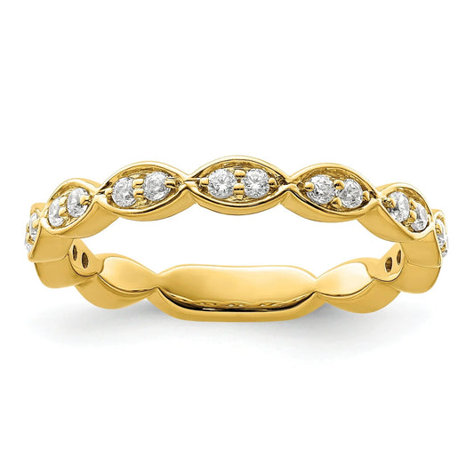 14K Gold Lab Grown Diamond Fashion Wedding Band 0.25 Ct