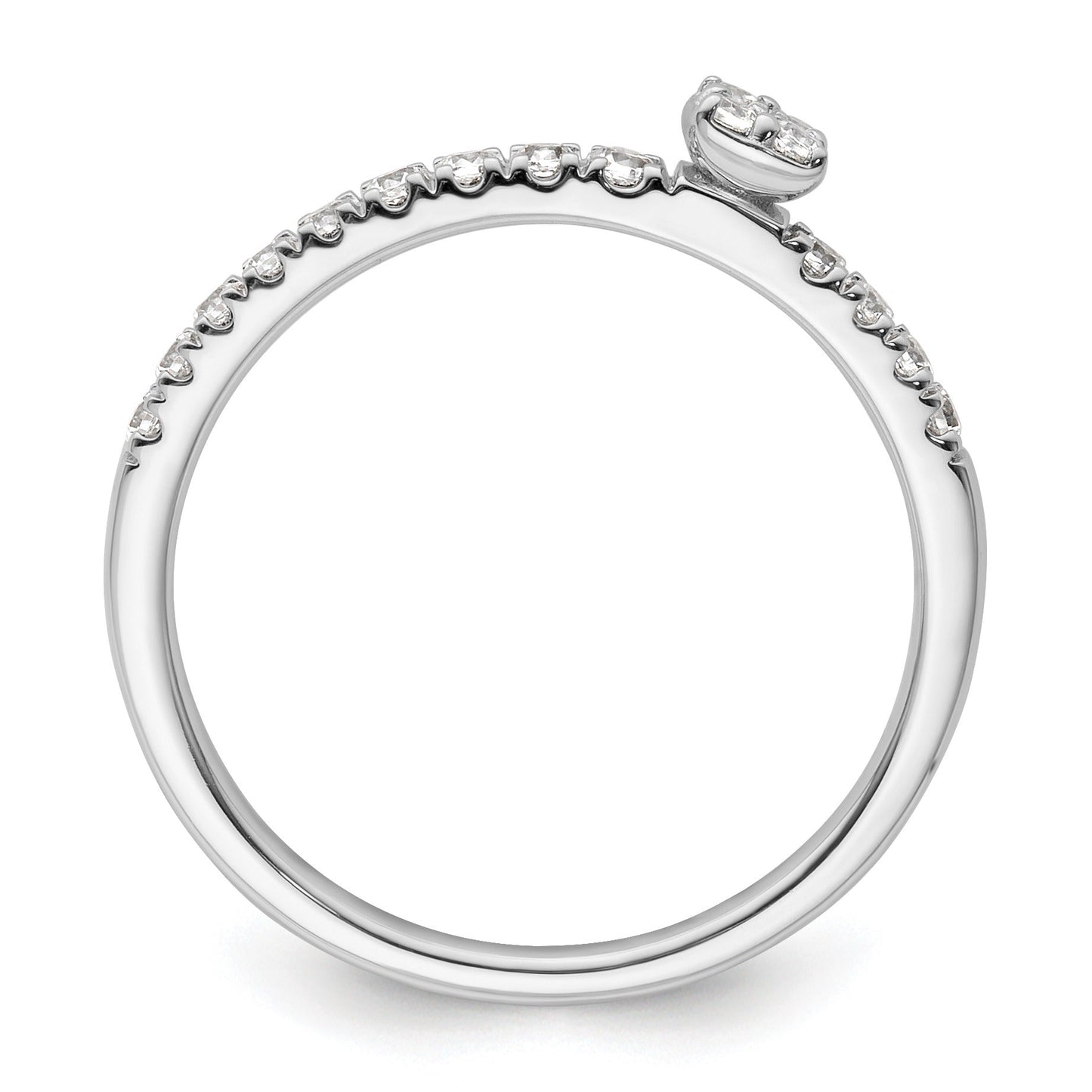 0.25 Ct Round Lab Grown Diamond Prong 14K White Gold Two Promises Enhancer Band