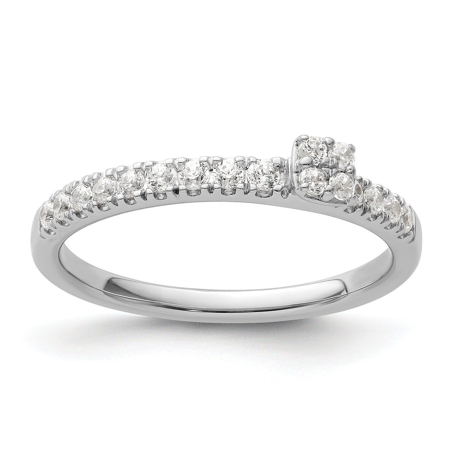 0.25 Ct Round Lab Grown Diamond Prong 14K White Gold Two Promises Enhancer Band