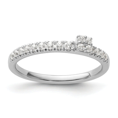 0.25 Ct Round Lab Grown Diamond Prong 14K White Gold Two Promises Enhancer Band