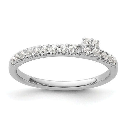 0.25 Ct Round Lab Grown Diamond Prong 14K White Gold Two Promises Enhancer Band