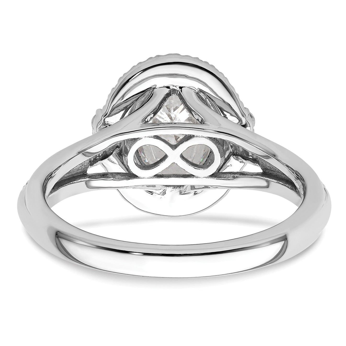 14K White Gold Lab Grown Diamond Semi-Mount Oval Halo Engagement Ring 1/3 Ct
