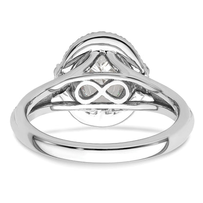 14K White Gold Lab Grown Diamond Semi-Mount Oval Halo Engagement Ring 1/3 Ct
