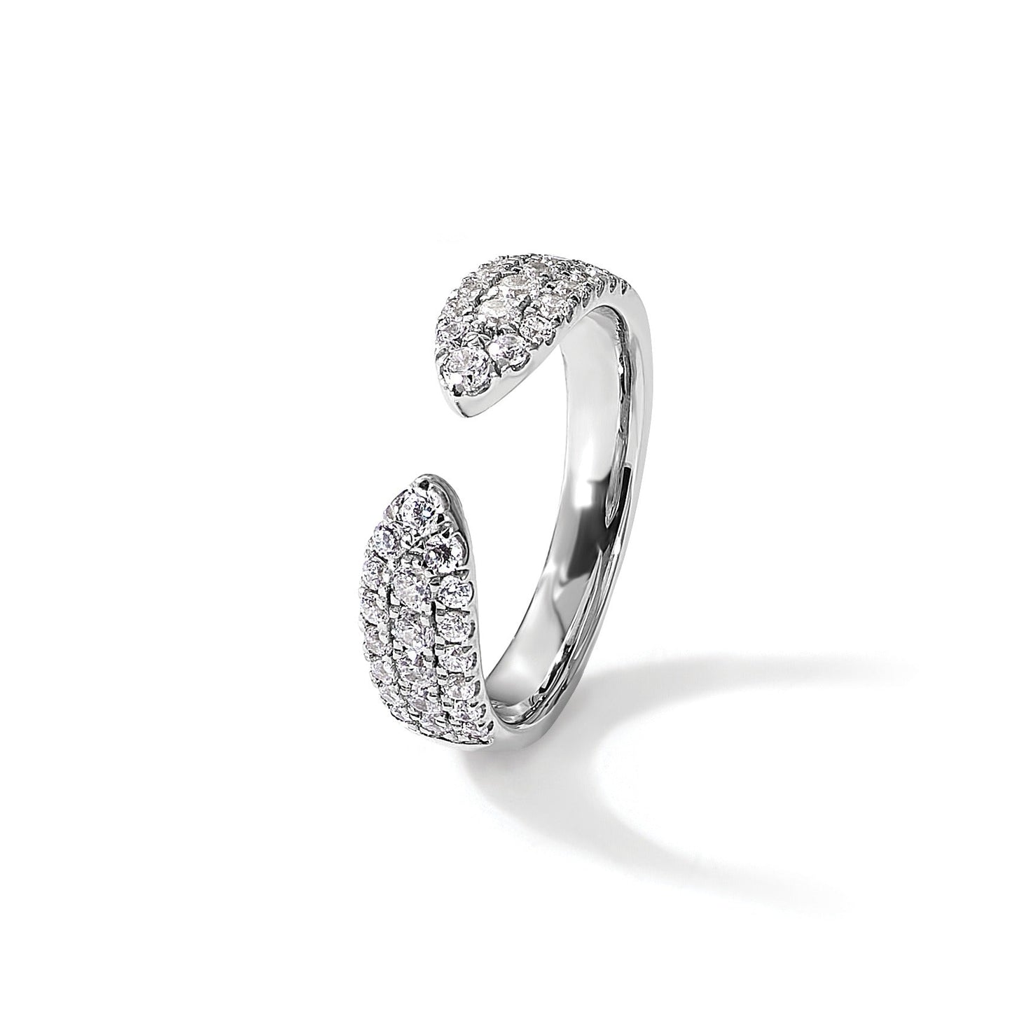 IGI Certified 0.75 Ct Round White Lab Grown Diamond Pavé 14K White Gold Wedding Band Enhancer