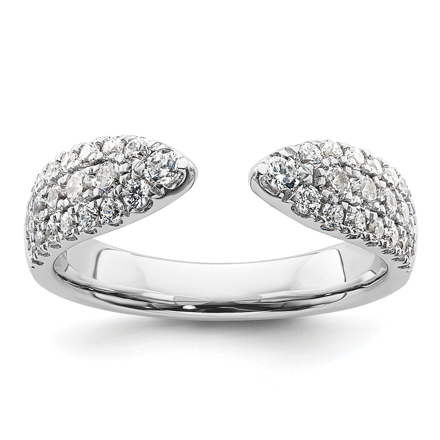 IGI Certified 0.75 Ct Round White Lab Grown Diamond Pavé 14K White Gold Wedding Band Enhancer