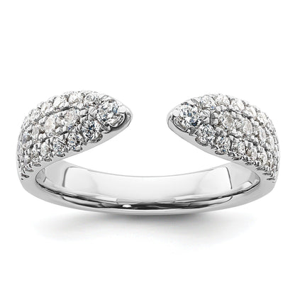 IGI Certified 0.75 Ct Round White Lab Grown Diamond Pavé 14K White Gold Wedding Band Enhancer