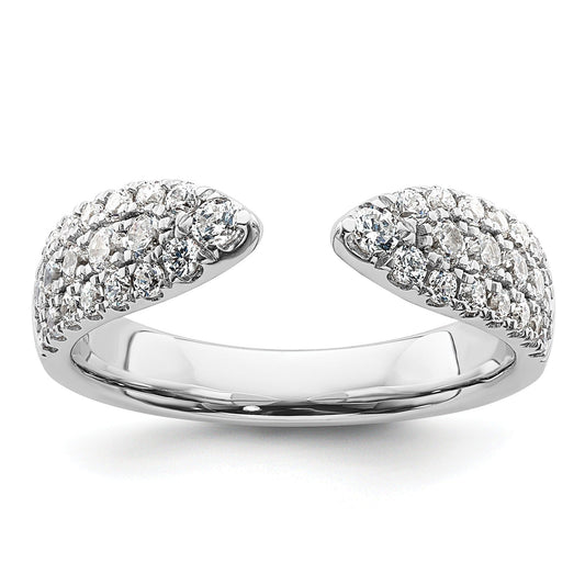 IGI Certified 0.75 Ct Round White Lab Grown Diamond Pavé 14K White Gold Wedding Band Enhancer