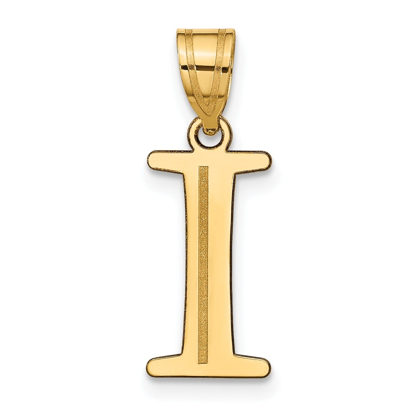 14K Gold Etched Initial Pendants