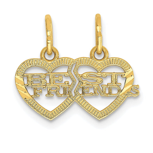14k BEST FRIENDS Break Apart heart Pendant for 2